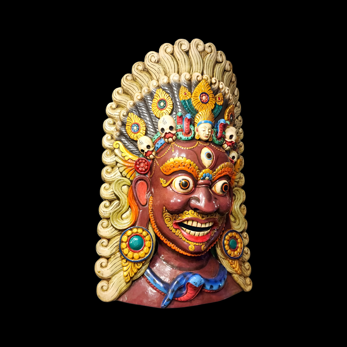 Bhairav Wooden Mask, Guardian Deity