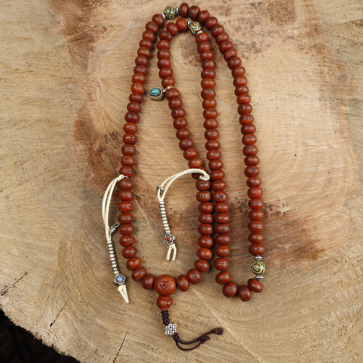 Natural Bodhi Seed, Hand-rubbed Tibetan Prayer Beads