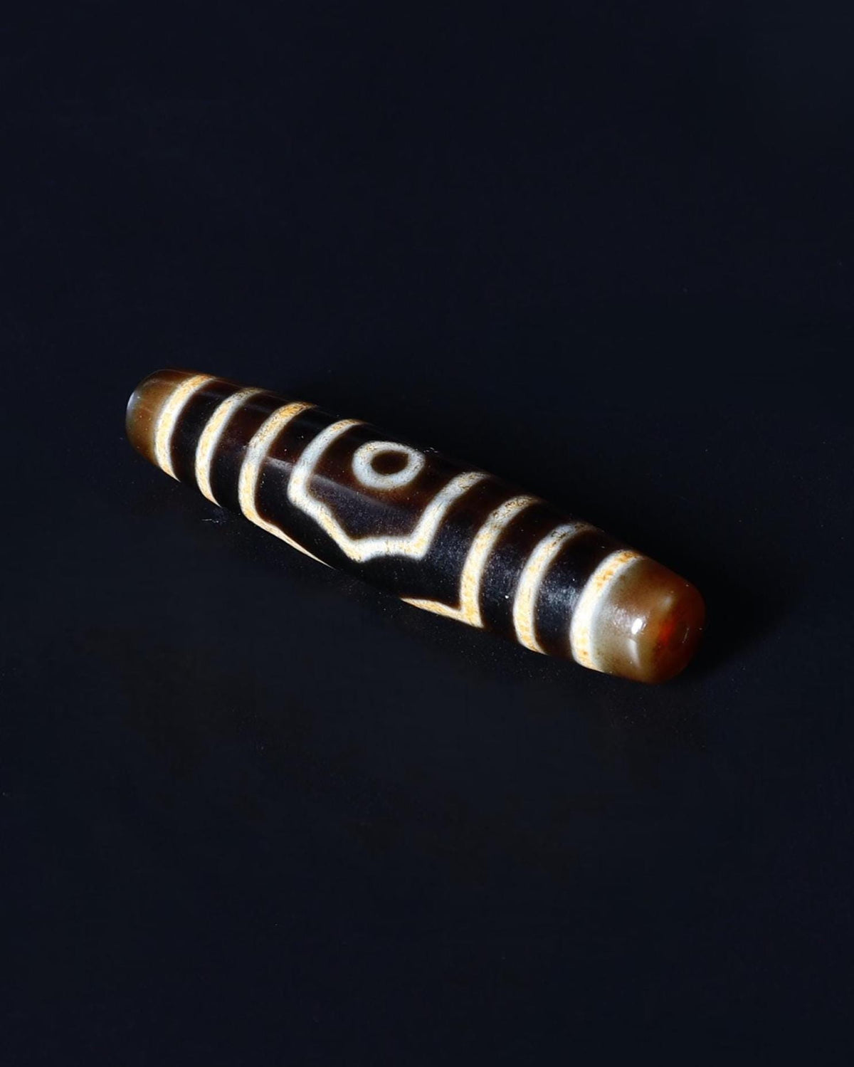 Antique Tibetan Agate Dzi Bead, Guru Rinpoche Three Realms