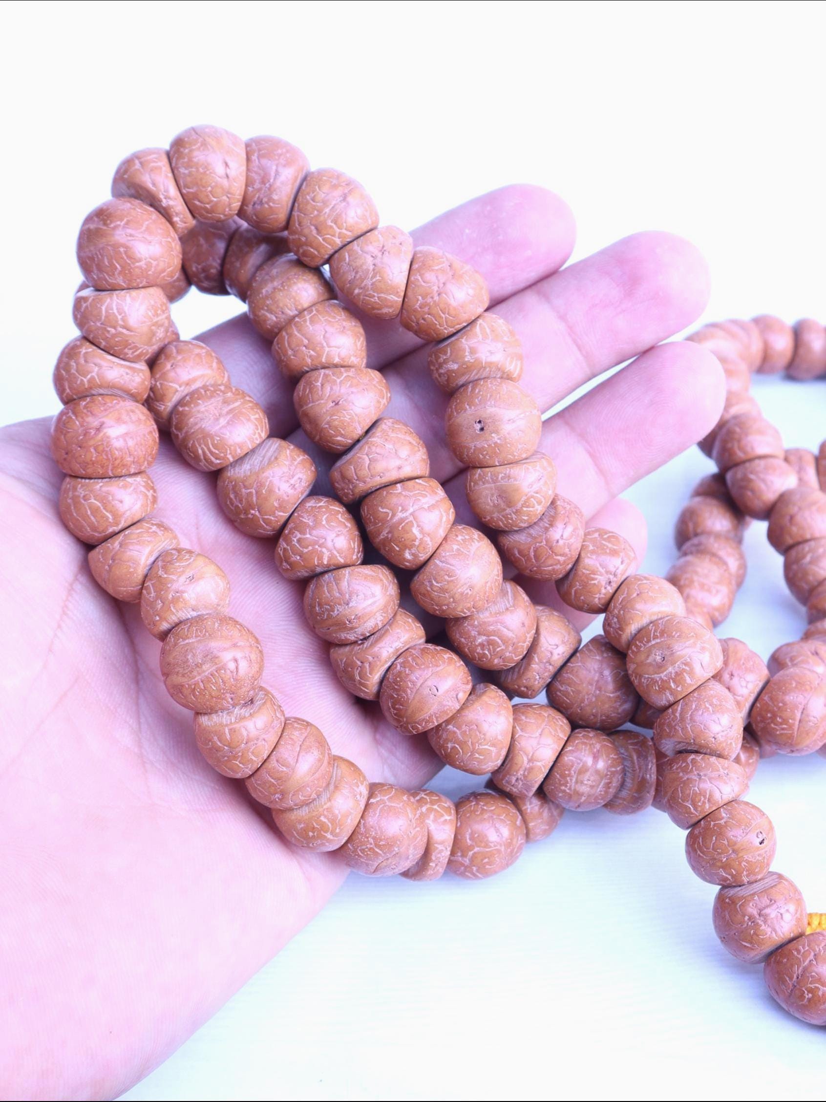Premium Natural Phoenix Eye Buddhist Japa Prayer Beads, Free Bodhi Bracelet