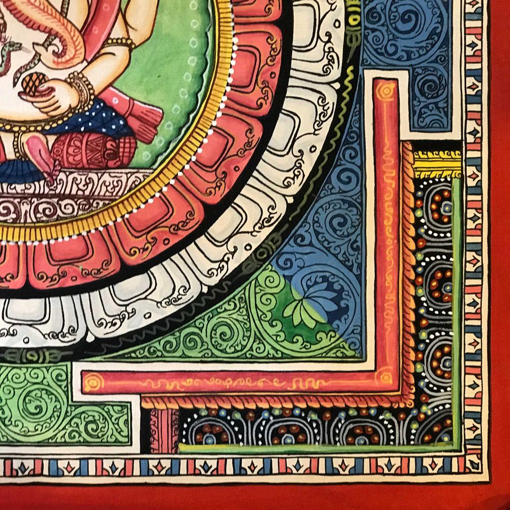 Newari Buddhist Thangka of Ganesh Mandala