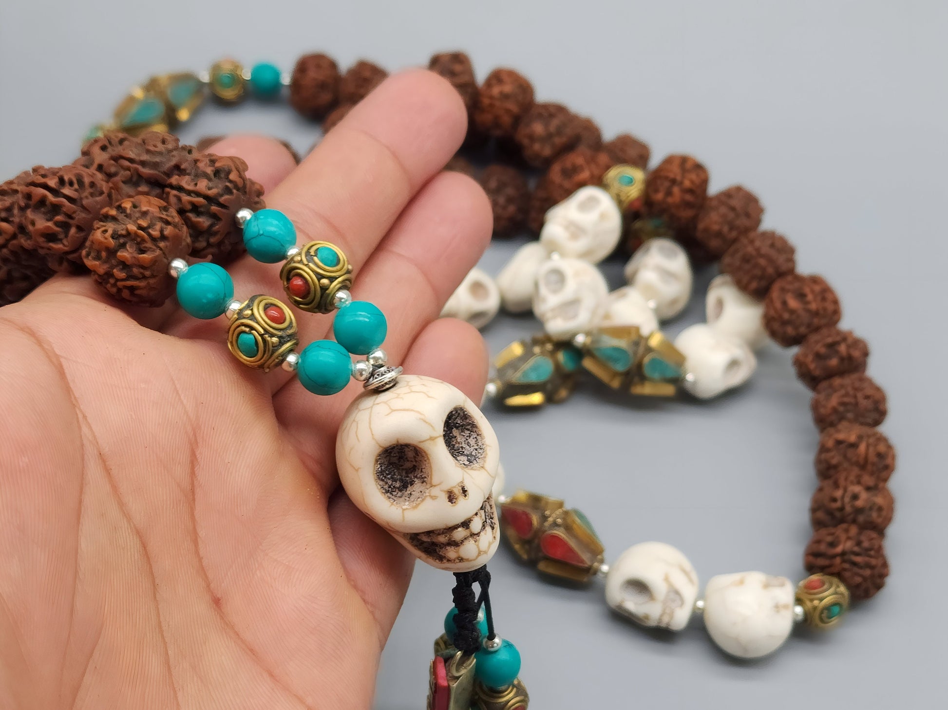 Shaman Of Peace and Protection Tibetan Shiva Kali Beaded Necklace
