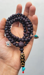Two Precious 7 to 8 mm Bodhi Prayer Beads And Dzi Beads For Tingting