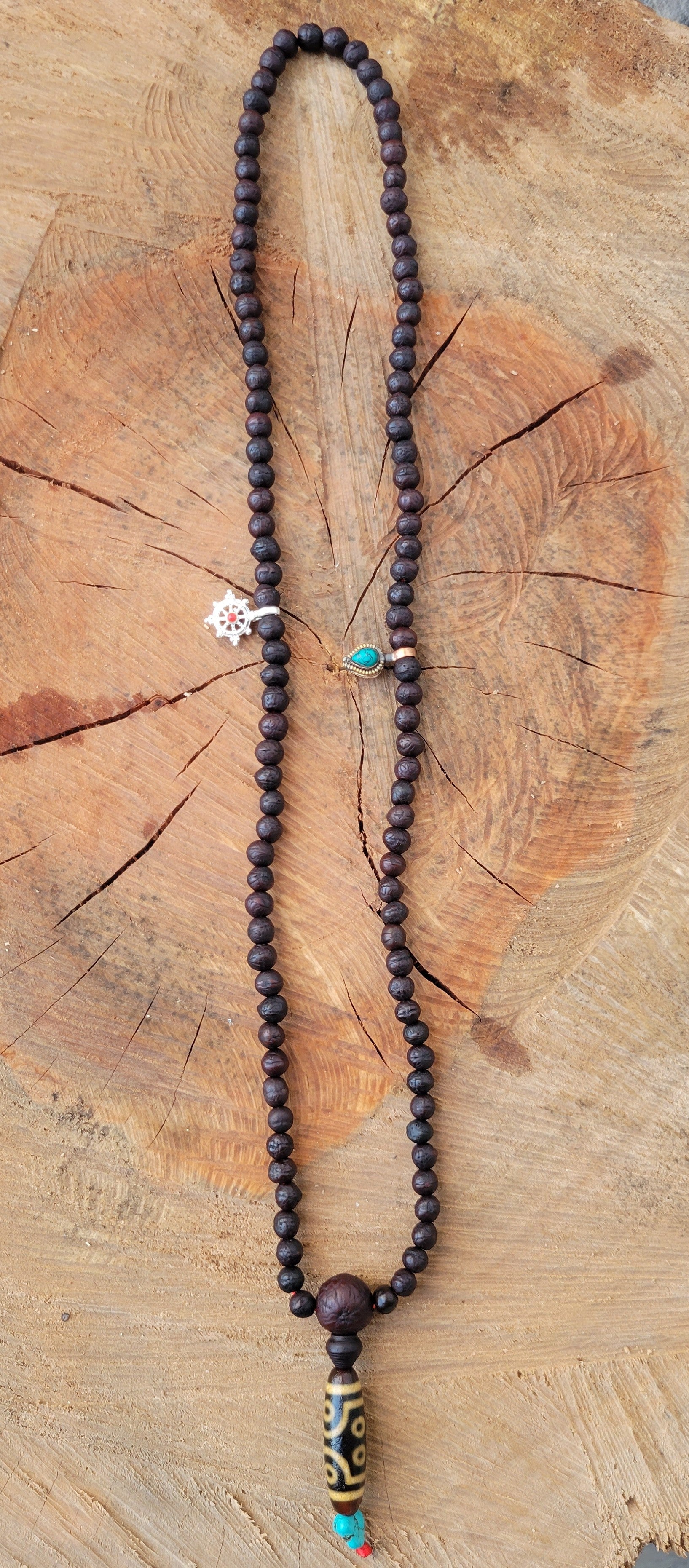 Two Precious 7 to 8 mm Bodhi Prayer Beads And Dzi Beads For Tingting