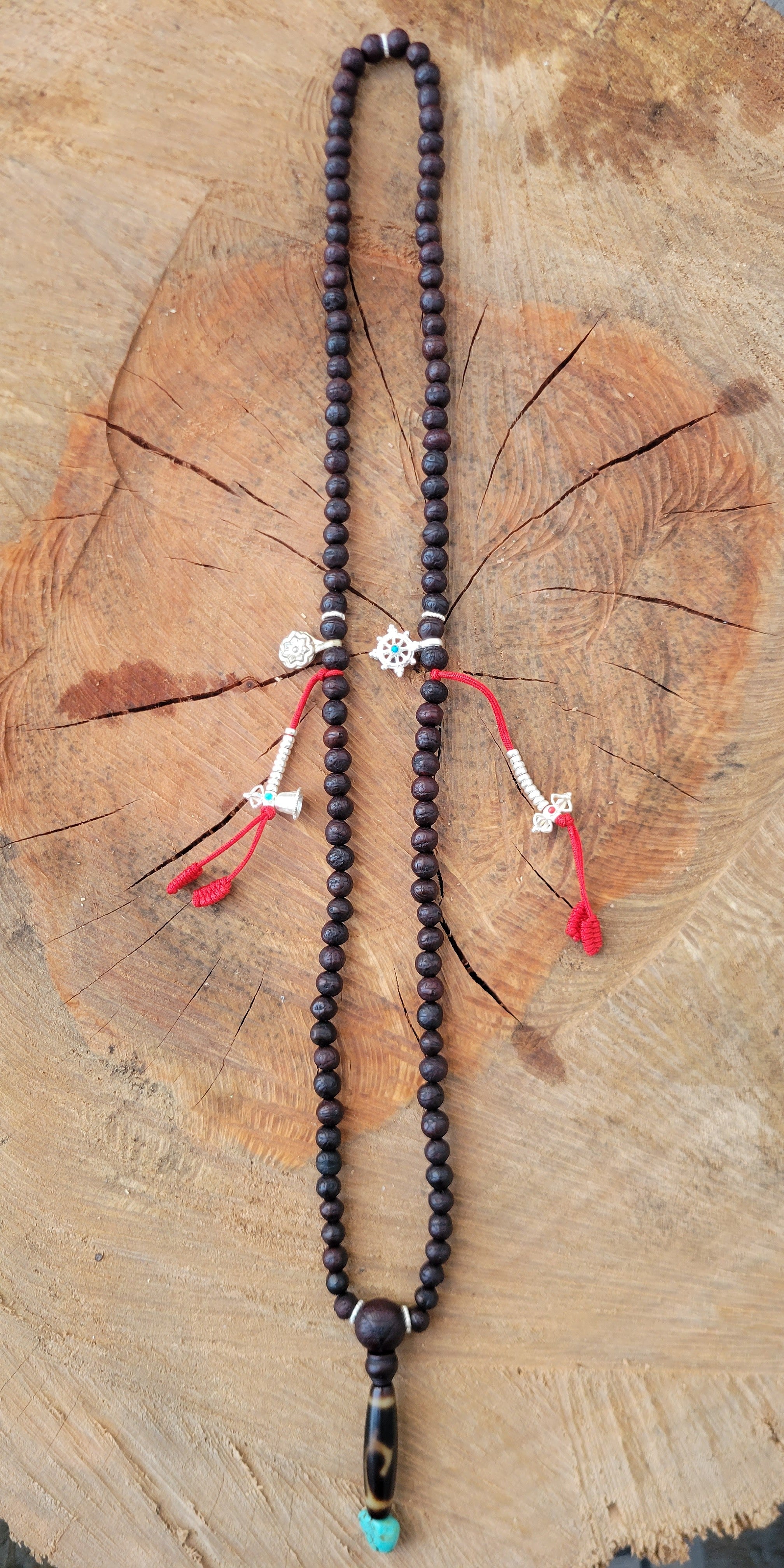Two Precious 7 to 8 mm Bodhi Prayer Beads And Dzi Beads For Tingting