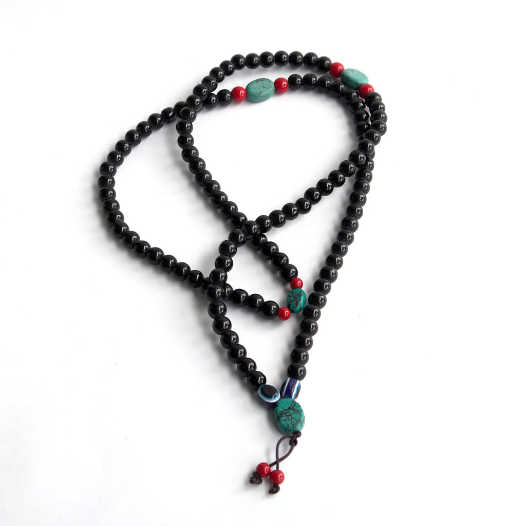 Black Obsidian Necklace With Turquoise