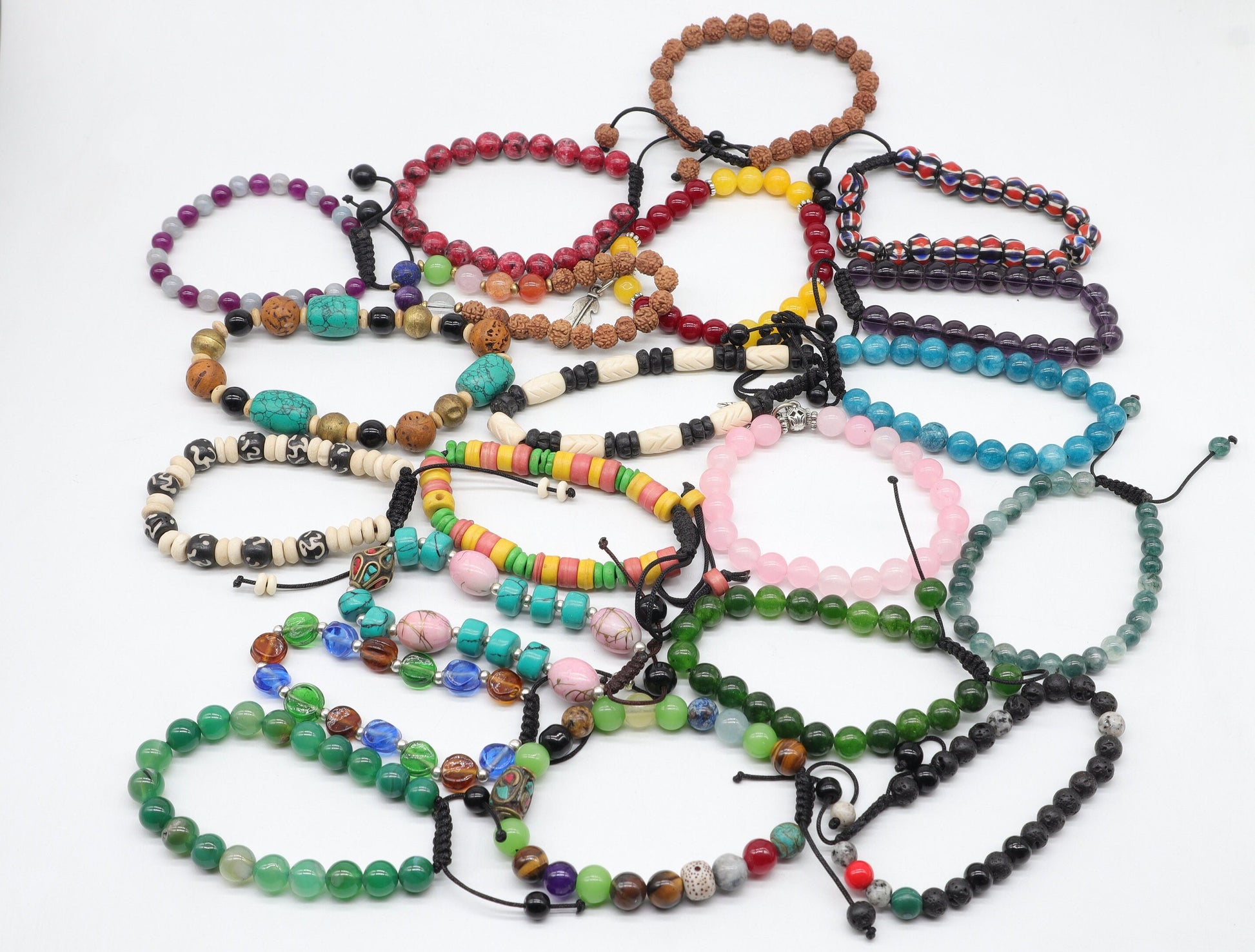 Genuine Gemstone Adjustable Chakra Balancing Bracelet Spiritual Gift