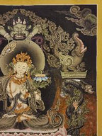Manjushri Thangka,  Master Quality, Buddhist Traditional Painting, Newari Style,  Rare Find        , Wisdom Buddha, cutting through ignorance with the sword of insight