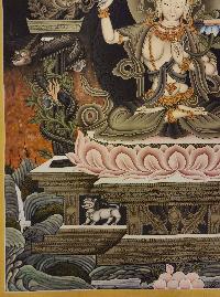 Manjushri Thangka,  Master Quality, Buddhist Traditional Painting, Newari Style,  Rare Find        , Wisdom Buddha, cutting through ignorance with the sword of insight