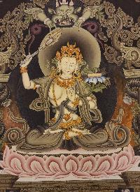 Manjushri Thangka,  Master Quality, Buddhist Traditional Painting, Newari Style,  Rare Find        , Wisdom Buddha, cutting through ignorance with the sword of insight