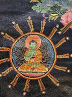 Sahasrabhuja Avalokitesvara Thangka,  Master Quality, Buddhist Traditional Painting, Tibetan Style,  Real Gold,  Oiled Thangka,  Old Stock