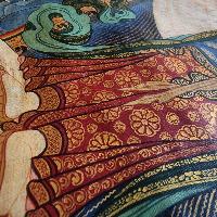 Sahasrabhuja Avalokitesvara Thangka,  Master Quality, Buddhist Traditional Painting, Tibetan Style,  Real Gold,  Oiled Thangka,  Old Stock