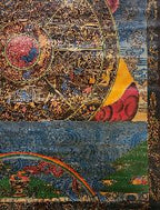 Wheel of Life Thangka, Buddhist Traditional Painting, Tibetan Style,  Real Gold,  Oiled Thangka,  Old Stock,  Rare Find