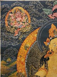 Five Jambhala Thangka, Buddhist Traditional Painting, Tibetan Style,  Oiled Thangka,  Old Stock        , Five Wealth Deities, Bringing Prosperity, Fortune, and Generosity