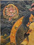 Five Jambhala Thangka, Buddhist Traditional Painting, Tibetan Style,  Oiled Thangka,  Old Stock        , Five Wealth Deities, Bringing Prosperity, Fortune, and Generosity