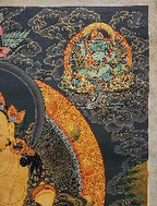 Five Jambhala Thangka, Buddhist Traditional Painting, Tibetan Style,  Oiled Thangka,  Old Stock        , Five Wealth Deities, Bringing Prosperity, Fortune, and Generosity