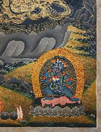 Five Jambhala Thangka, Buddhist Traditional Painting, Tibetan Style,  Oiled Thangka,  Old Stock        , Five Wealth Deities, Bringing Prosperity, Fortune, and Generosity