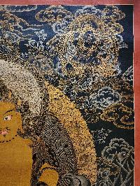 Five Jambhala Thangka,  Good Quality, Buddhist Traditional Painting, Tibetan Style,  Oiled Thangka,  Old Stock        , Five Wealth Deities, Bringing Prosperity, Fortune, and Generosity