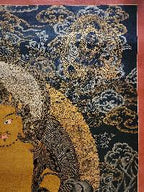 Five Jambhala Thangka,  Good Quality, Buddhist Traditional Painting, Tibetan Style,  Oiled Thangka,  Old Stock        , Five Wealth Deities, Bringing Prosperity, Fortune, and Generosity