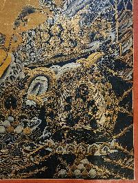 Five Jambhala Thangka,  Good Quality, Buddhist Traditional Painting, Tibetan Style,  Oiled Thangka,  Old Stock        , Five Wealth Deities, Bringing Prosperity, Fortune, and Generosity