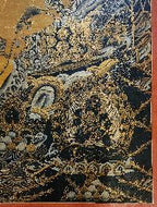 Five Jambhala Thangka,  Good Quality, Buddhist Traditional Painting, Tibetan Style,  Oiled Thangka,  Old Stock        , Five Wealth Deities, Bringing Prosperity, Fortune, and Generosity