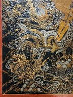 Five Jambhala Thangka,  Good Quality, Buddhist Traditional Painting, Tibetan Style,  Oiled Thangka,  Old Stock        , Five Wealth Deities, Bringing Prosperity, Fortune, and Generosity