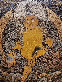 Five Jambhala Thangka,  Good Quality, Buddhist Traditional Painting, Tibetan Style,  Oiled Thangka,  Old Stock        , Five Wealth Deities, Bringing Prosperity, Fortune, and Generosity