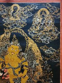 Jambhala: Namtose Thangka, Buddhist Traditional Painting, Tibetan Style,  Real Gold,  Oiled Thangka,  Old Stock        , God of Wealth and Prosperity