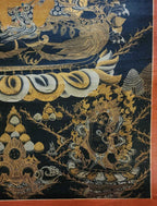 Jambhala: Namtose Thangka, Buddhist Traditional Painting, Tibetan Style,  Real Gold,  Oiled Thangka,  Old Stock        , God of Wealth and Prosperity