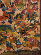 Atisha Dipankara Shrijnana Thangka, Buddhist Traditional Painting, Tibetan Style,  Real Gold,  Oiled Thangka,  Old Stock Atisa        , Renowned Scholar, Shaping Tibetan Buddhism with Compassion and Wisdom