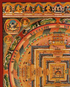Mandala Thangka, Tibetan Buddhist Art, Hand Painted,  Real Gold with  Kalachakra