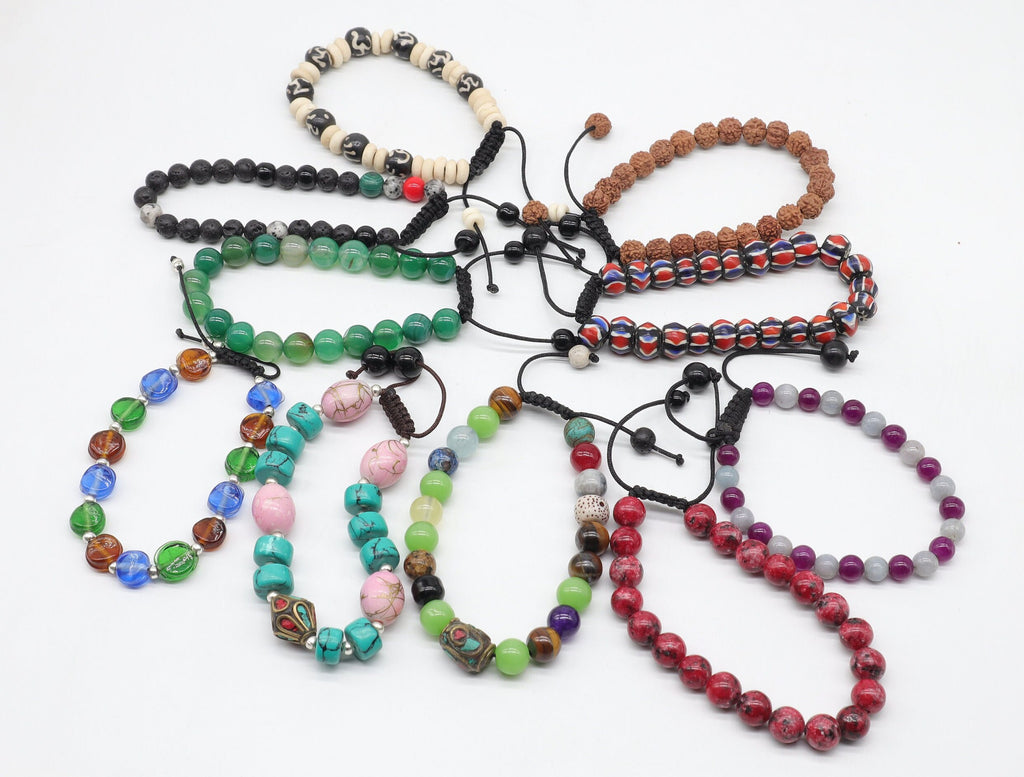 Natural Handmade Crystal Healing Bracelets Adjustable Unisex Bracelet in Bulk For Gifting