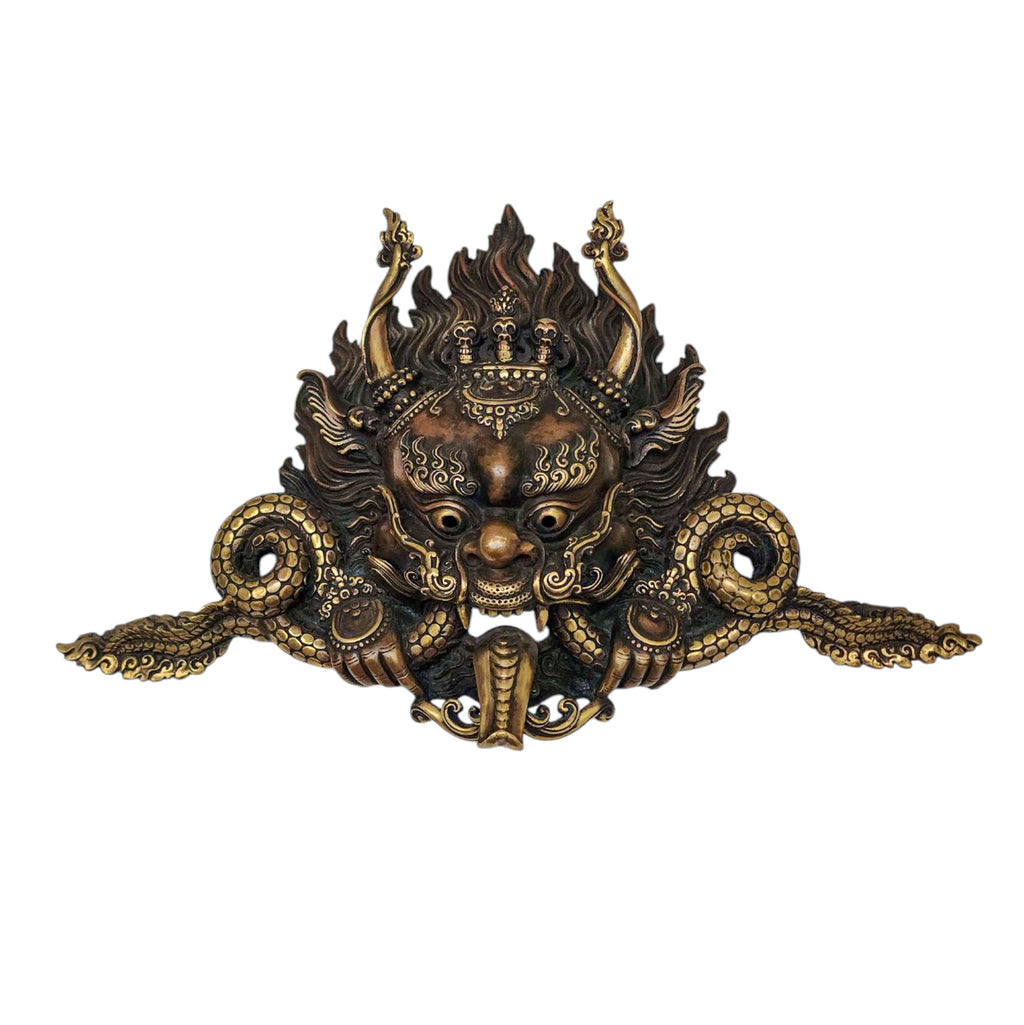 Cheppu, Handmade Ritual Metal Mask, Antique Finishing