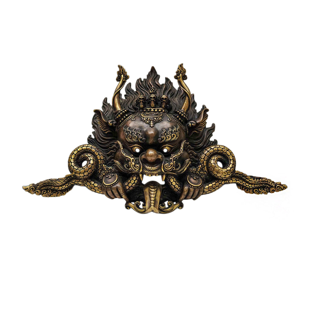 Cheppu, Handmade Ritual Metal Mask, Antique Finishing