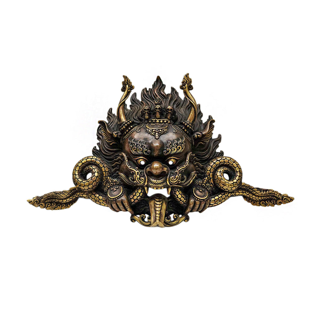 Cheppu, Handmade Ritual Metal Mask, Antique Finishing