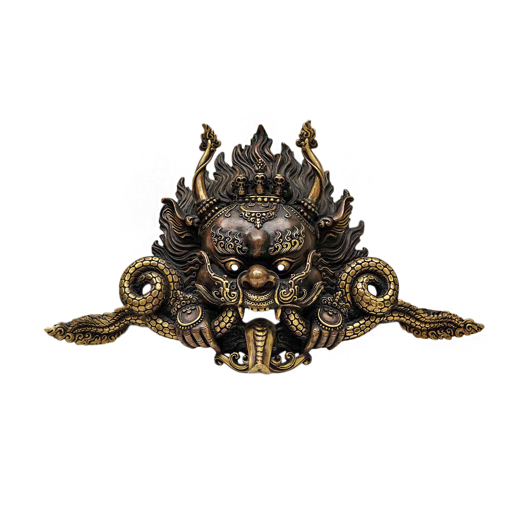 Cheppu, Handmade Ritual Metal Mask, Antique Finishing