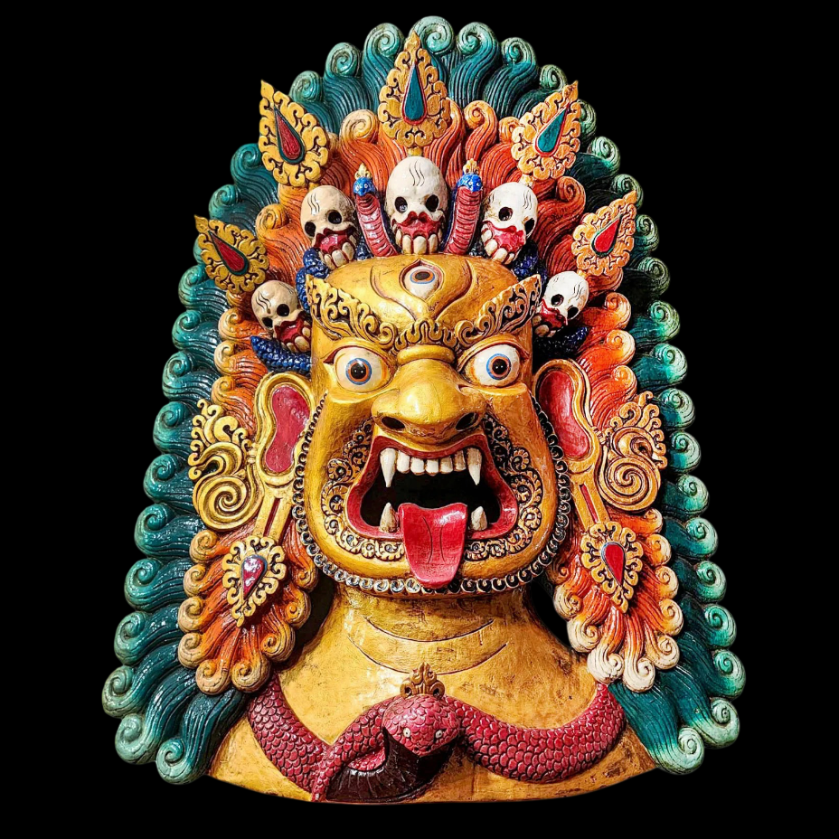 Large Bhairav Wooden Mask
