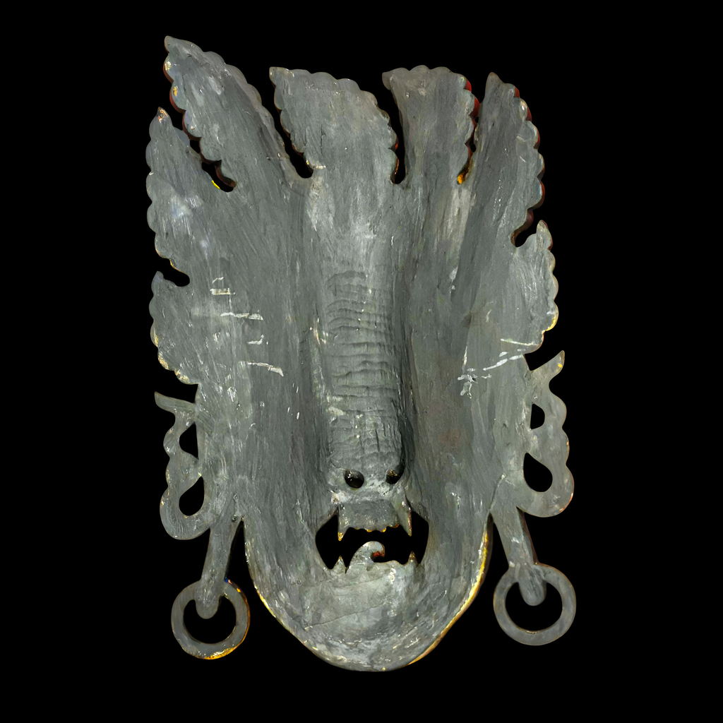 Bhairav Wooden Mask, Hand-Carved Wall Hanging, Traditional Painted, Nepali Handmade