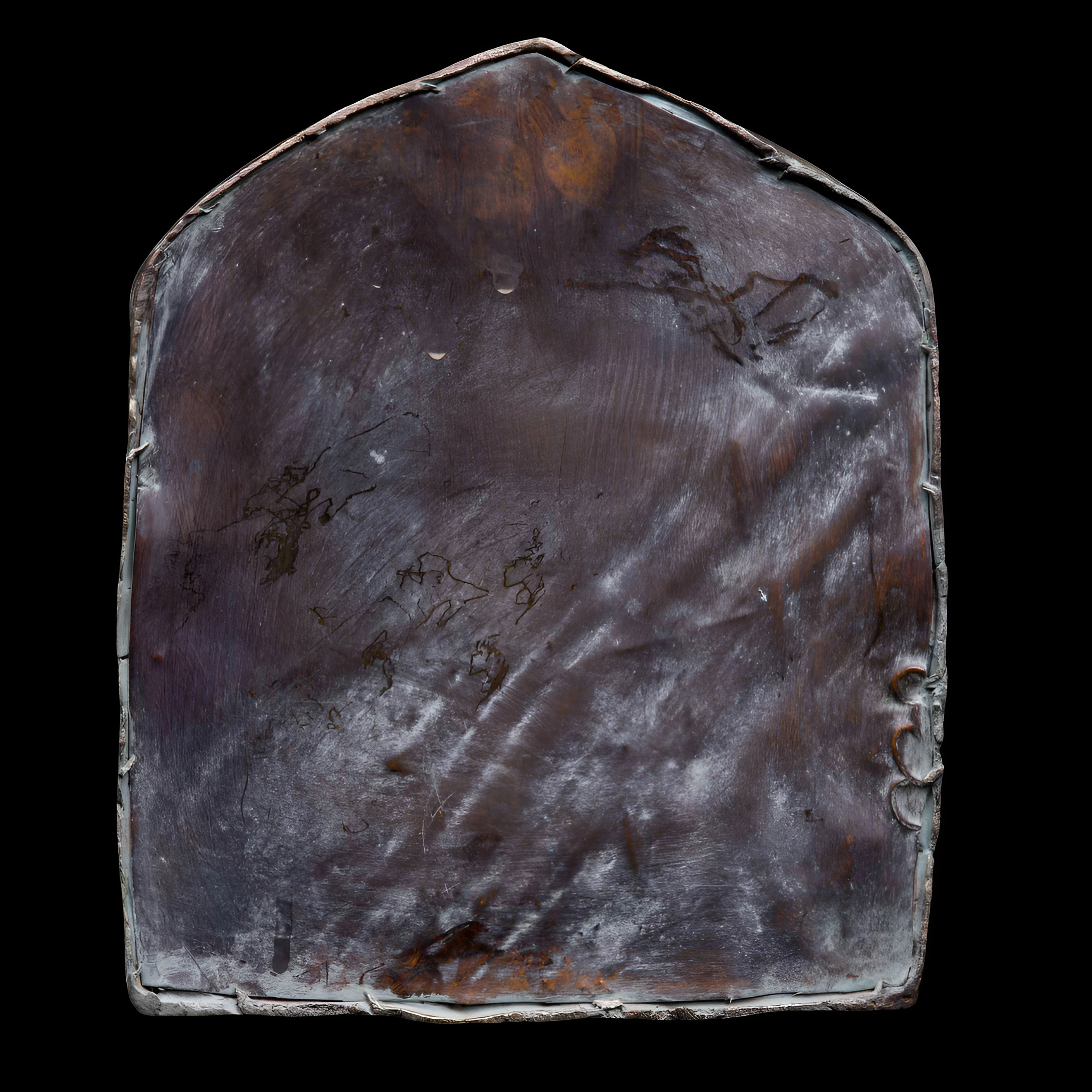 Buddhist Statue Handmade back side, Metallic