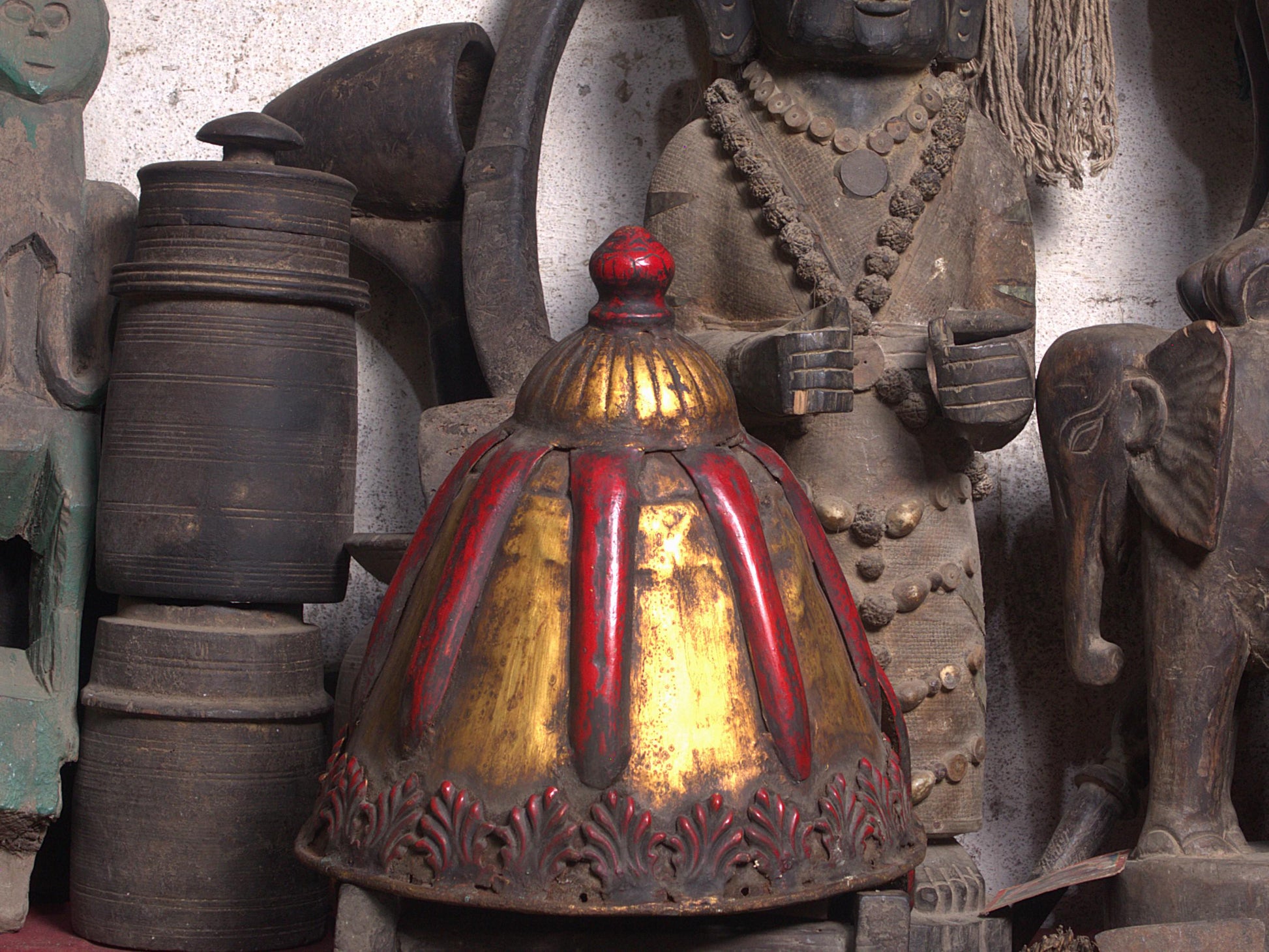 Rare Century Old Antique Buddhist Monk Cap: Sacred Artifact From A Remote Himalayan Monastery, Collector Museum Grade Buddha Artifact