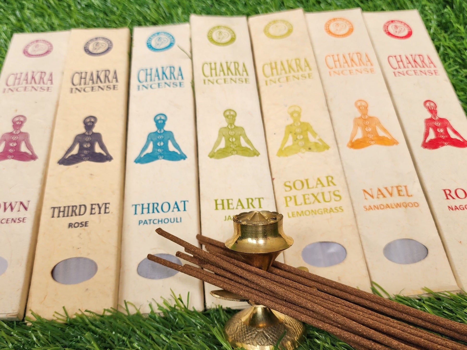 Seven Chakra Incense Pack, Pack of 7, Free Holder