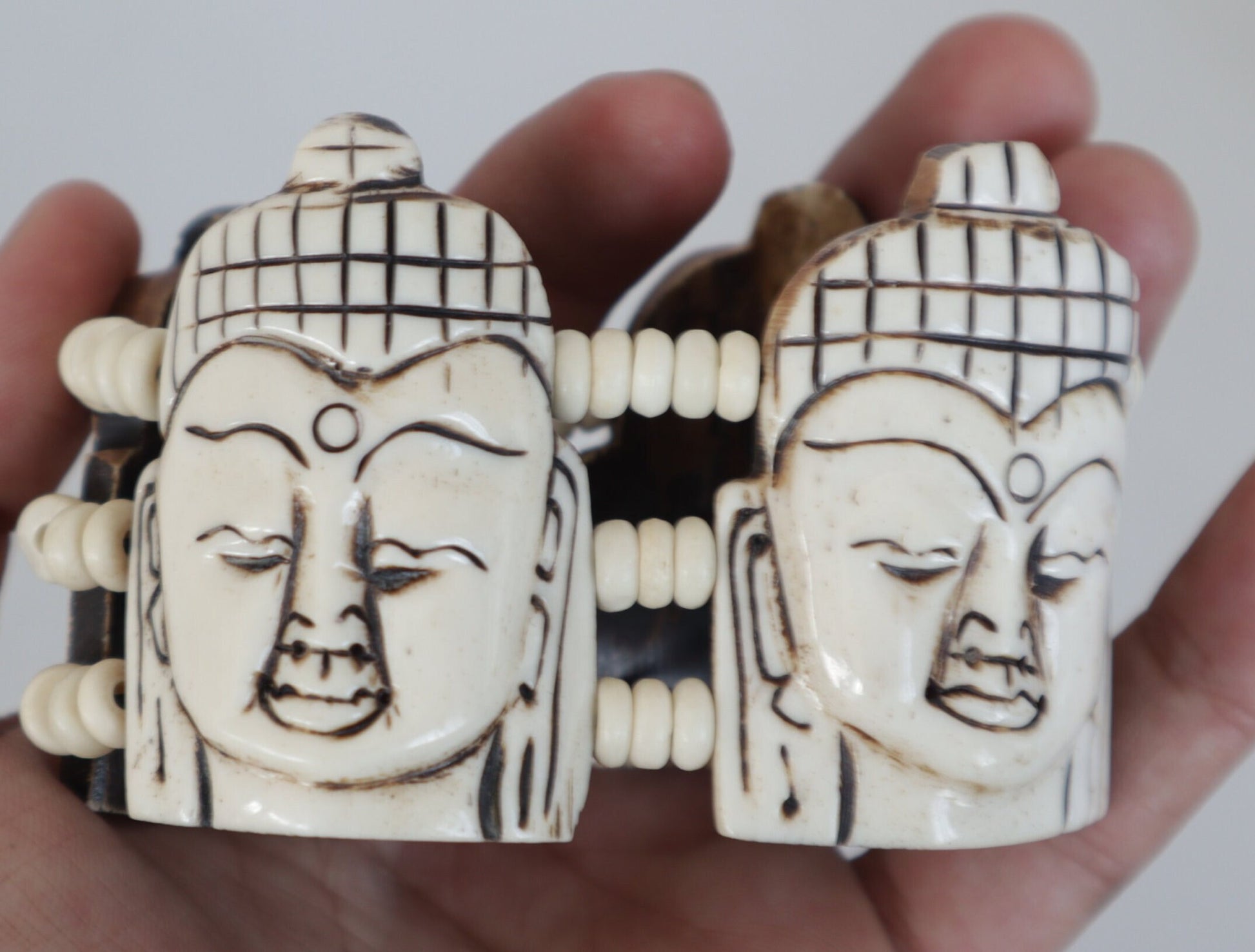 Yak Bone Om Buddha Necklace Jewelry And Bracelet Set
