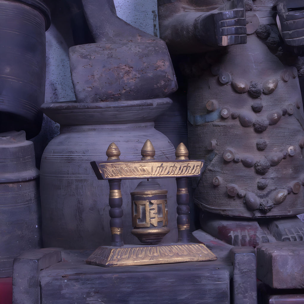 Small Prayer Mane Wheel Om Mane Padme Hum Buddha Sacred Mantra Wheel