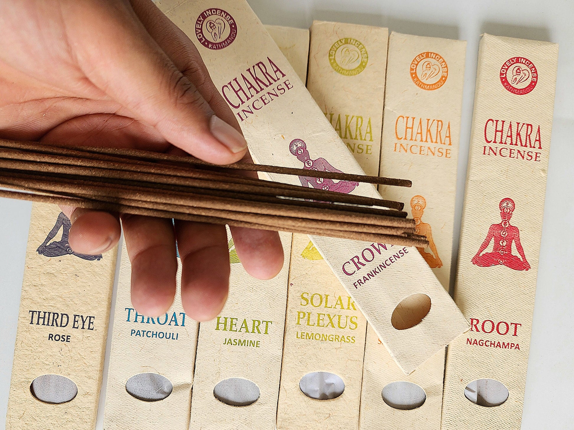 Seven Chakra Incense Pack, Pack of 7, Free Holder