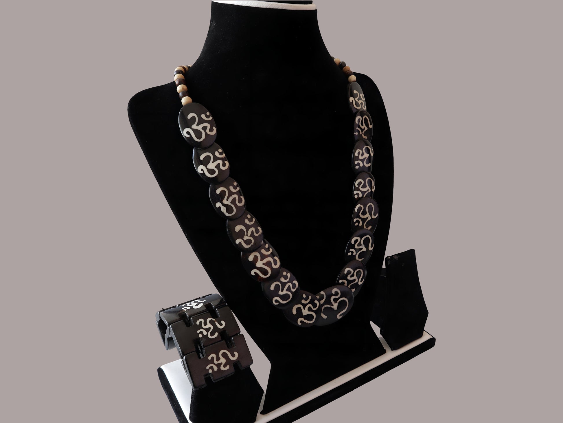 Tibetan Bone Necklace And Bracelet Set