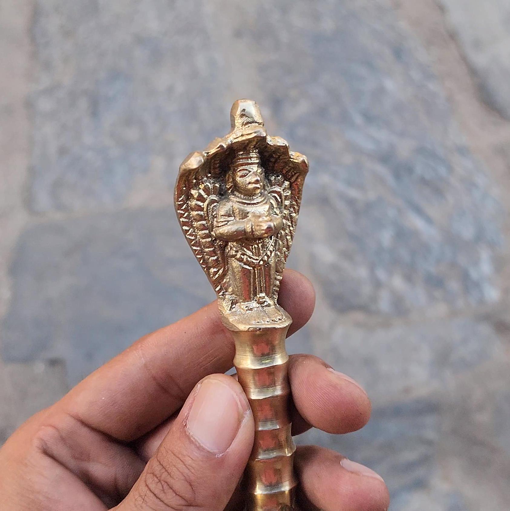 Hindu Ritual Bell Ghanti With Guardian Deity, For Inviting The Divine And Dispelling Negative Aura