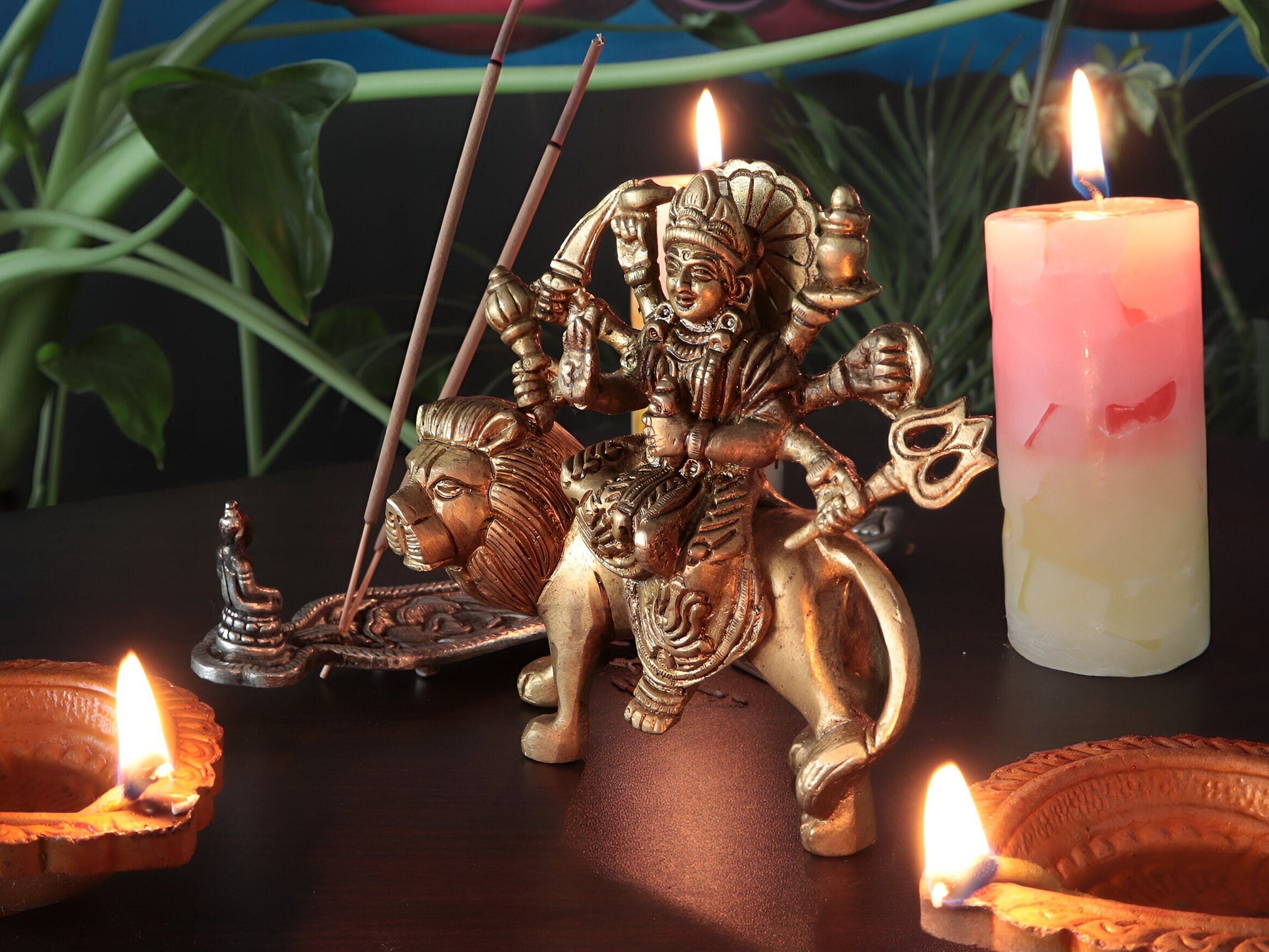 Goddess Ma Durga Brass Statue