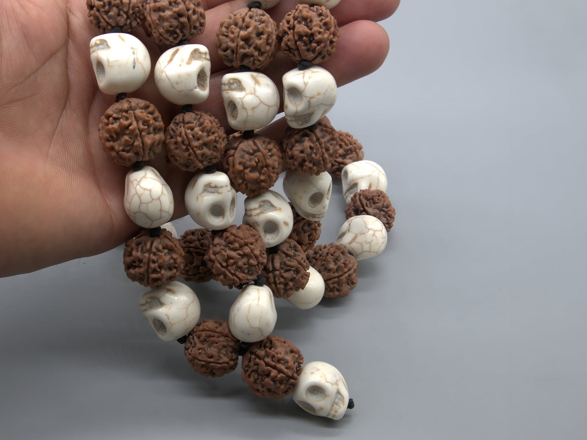 Om Kali Japa Mala, 54+1 Rosary Beads Necklace