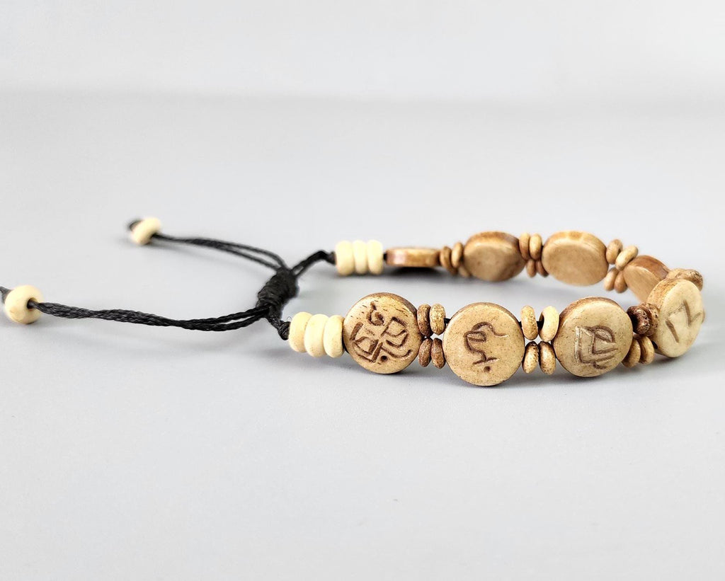 Tibetan Hand Carved Friendship Bracelet Set Of 3, Made To Order