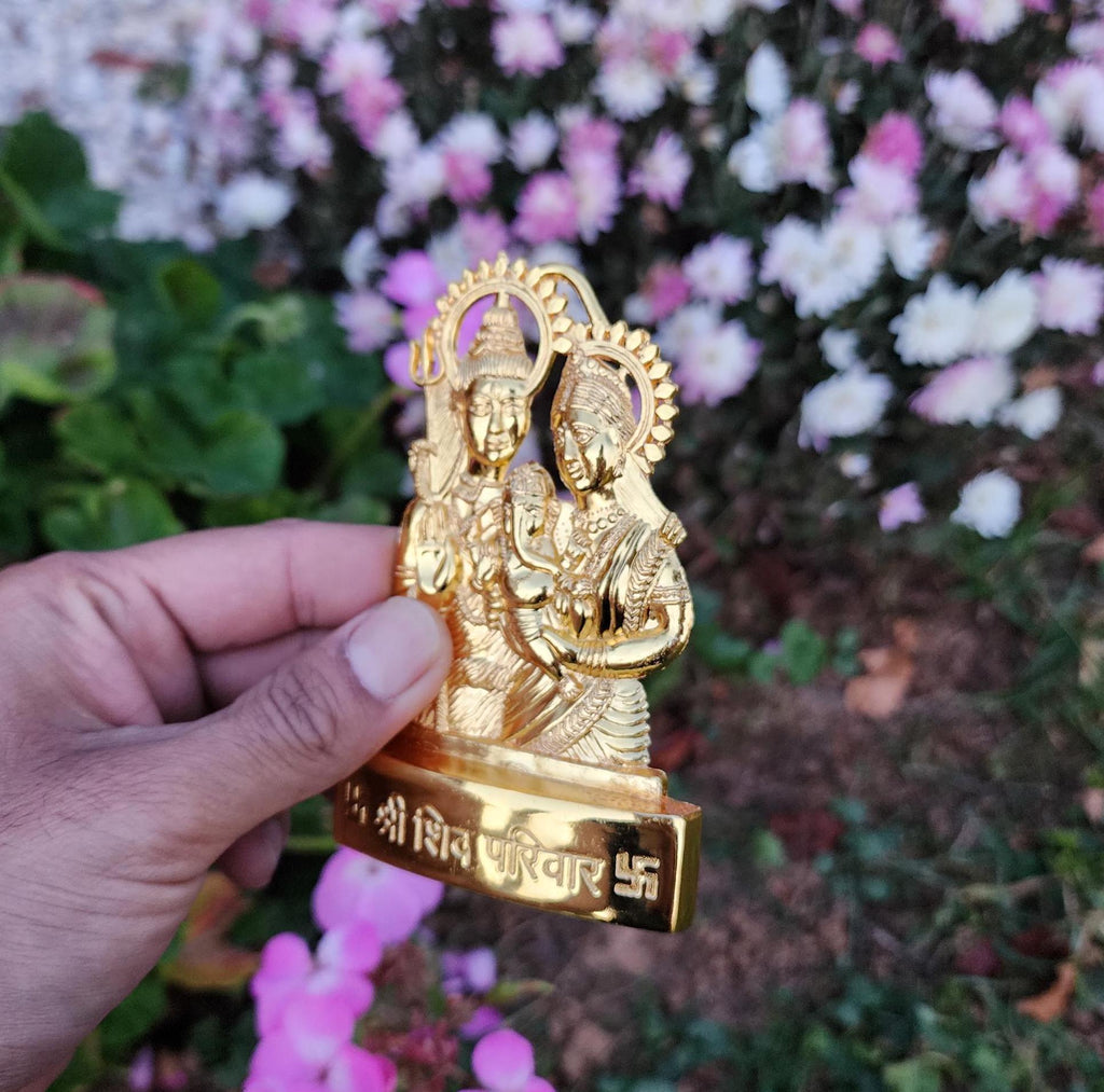 Shiva Parvati Ganesh Statue, Five Metal Statue Representing Shiva Family
